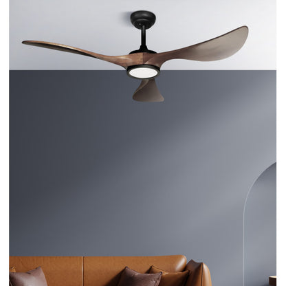 Ventilador de techo Viana 18W Negro/Roble, modelo Abrila, diseñado para interiores domésticos. Este ventilador de techo presenta un motor DC eficiente, proporcionando una circulación de aire suave y silenciosa. Sus materiales en metal y madera ofrecen un acabado distinguido en tono Negro/Roble. Incluye iluminación LED integrada, añadiendo funcionalidad y estilo. Ideal para crear un ambiente confortable en salas de estar, dormitorios o espacios de negocio. Su diseño moderno y su bajo consumo energético de 18