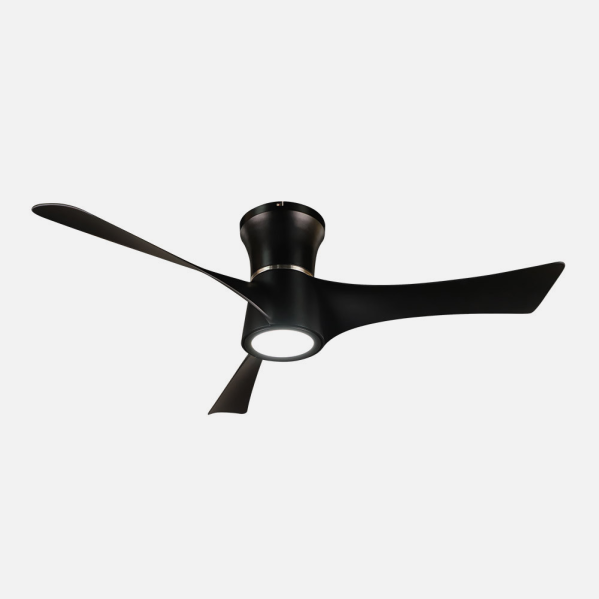 `alt=Ventilador de techo Tianas 18W Negro de 132cm con LED integrado y luz regulable de Abrila - Modelo 212191309`