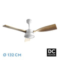 Aquí tienes el texto optimizado para la etiqueta ALT de la imagen:

Ventilador de techo DC Estio 24W en color Blanco Haya de la marca Abrila, modelo 212291368. Ideal para interiores, cuenta con luz LED, mando a distancia, motor DC, temporizador y diseño en metal y madera. Perfecto para todo el año, verano e invierno.