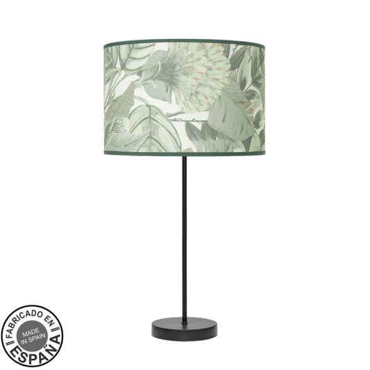 Lámpara sobremesa Alto Moda en negro y verde de Abrila (212471019), diseño moderno boho chic vintage con metal y textil para decoración interior e iluminación doméstica.