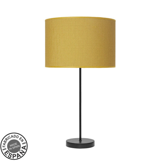 Lámpara sobremesa Alto Moda negro y amarillo Abrila 212471109, diseño moderno metal textil para iluminación difusa en interiores, decoración fabricada en España