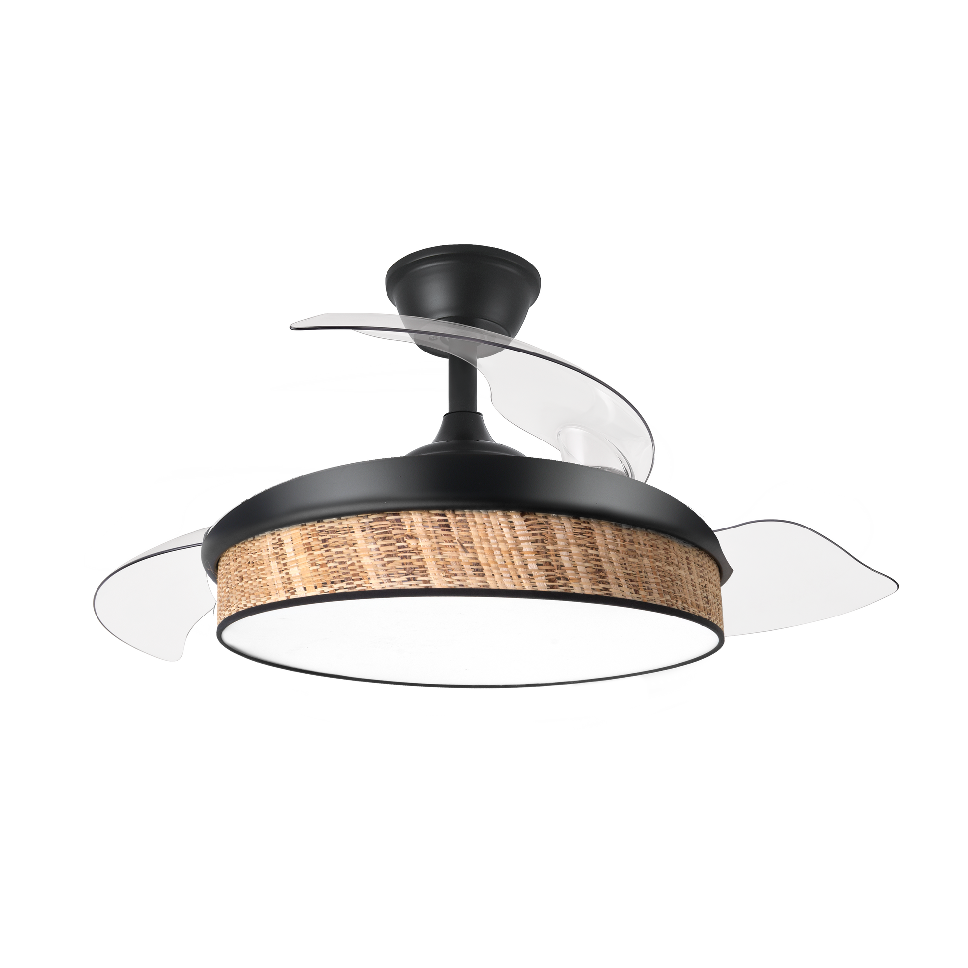 Aquí tienes un texto optimizado para el atributo `alt` de la imagen del producto:

Ventilador de techo DC Moda 72W negro 91cm de Abrila con aspas retráctiles, cañizo oscuro, LED integrado, ideal para interior doméstico, ventilación en verano e invierno.

Este texto incluye las palabras clave más relevantes y describe de manera concisa las características principales del producto.