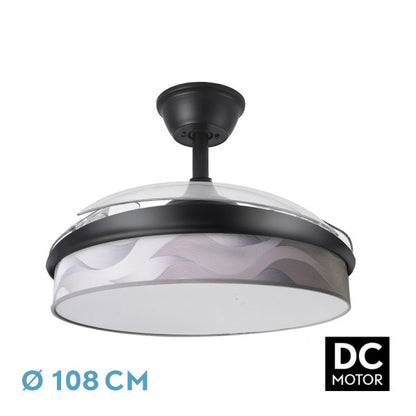 ```html
<img src=ruta-de-la-imagen.jpg alt=Ventilador de techo Abrila MODA DC con aspas retráctiles y LED integrado en color negro y ola gris para interior doméstico, ideal para ventilación en verano e invierno>
```