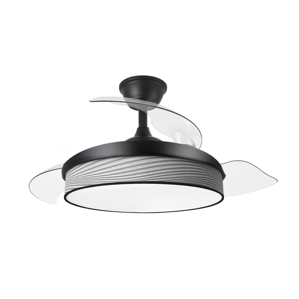 Alt Text Optimizado:
Ventilador de Techo Led con Aspas Retráctiles de Abrila, Modelo 212490409 en Negro y Surco Gris, con Motor DC y Diseño Moderno para Interiores - Abrila ai2 MODA