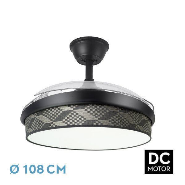 Alt image:

Ventilador de techo DC negro/gris Abrila, 72W, con aspas retráctiles y mando remoto, ideal para interiores