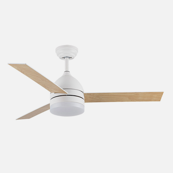 `alt=Ventilador de techo Legio blanco 26W con motor DC y LED integrado - Abrila modelo 212691368`