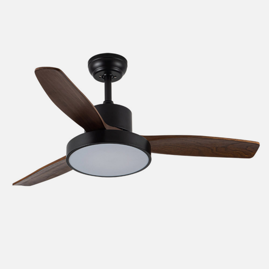 `Voy viento fresco en tu hogar con el ventilador de techo DC Kavala en Negro/Roble de Abrila. Con un diámetro de 112 cm, este ventilador de 6 velocidades es perfecto para spaces interiores domésticos. Diseñado con materiales de alta calidad como metal, madera y policarbonato, ofrece durabilidad y estilo. Con motor DC y led integrado, proporciona un flujo de aire eficiente y un toque de luz adicional. Añade un ambiente moderno y confortable a cualquier habitación con el ventilador de techo Kavala de Abrila.`