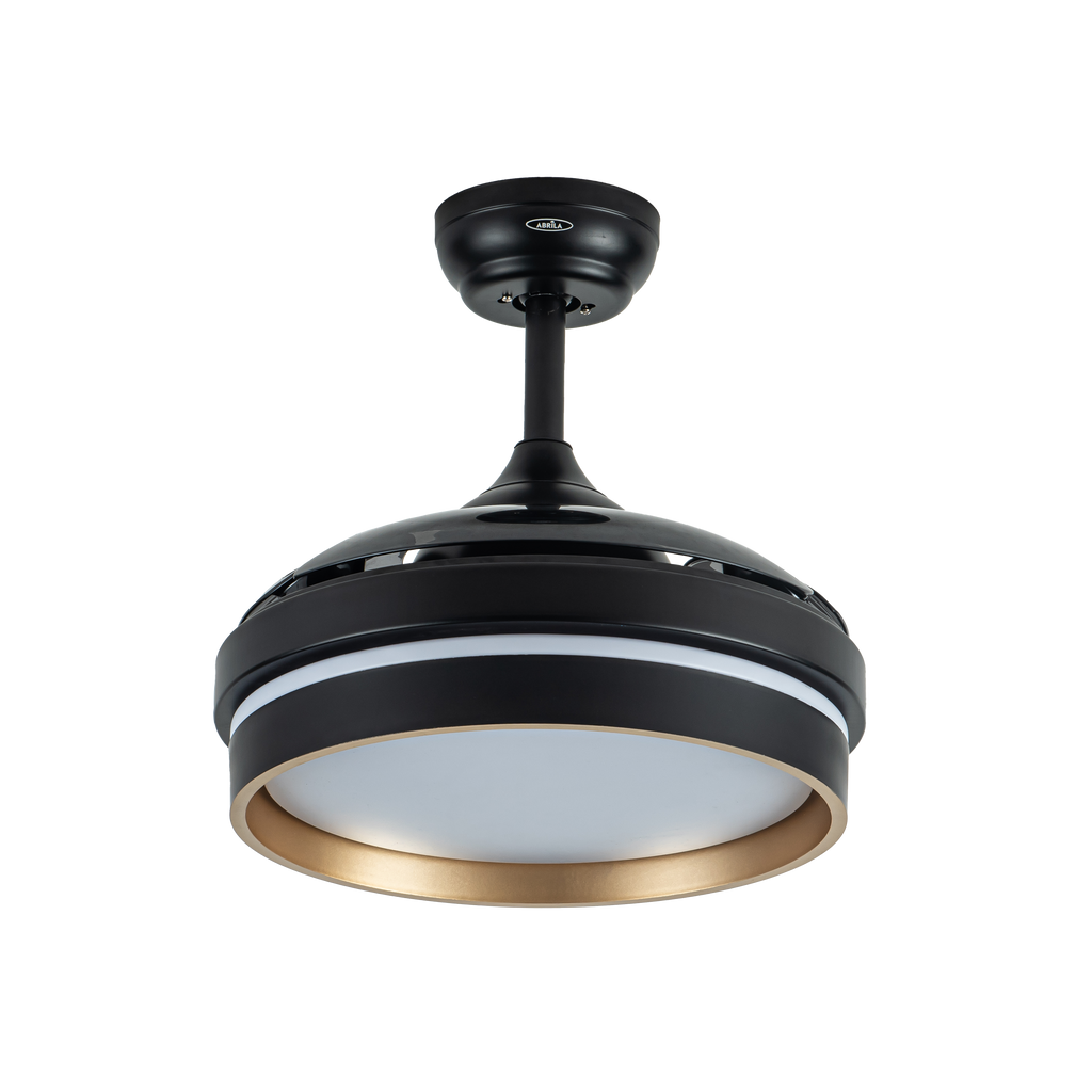 Alt Text:
Ventilador de techo Nalon de Abrila, color negro y dorado, con motor DC de 48W. Este modelo cuenta con 6 velocidades, aspas retráctiles, LED integrado y temporizador remoto, ideal para uso interior doméstico. Modelo 213099016.

Para mayor efectividad en SEO:

Alt Text:
Ventilador de techo Abrila NALON en negro oro, con motor DC, 6 velocidades y aspas retráctiles. Incluye LED integrado, temporizador remoto y es perfecto para interiores domésticos. Modelo 213099016.

Para optimizar aún más:

Alt Tex