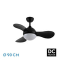 Alt Image: Ventilador de Techo DC Sólido Negro 24W Abrila Modelo 213591309 - Ventilador de Techo Doméstico Interior con LED Integrado, Material Metal y Policarbonato, Motor DC, Diseño Negro Sólido