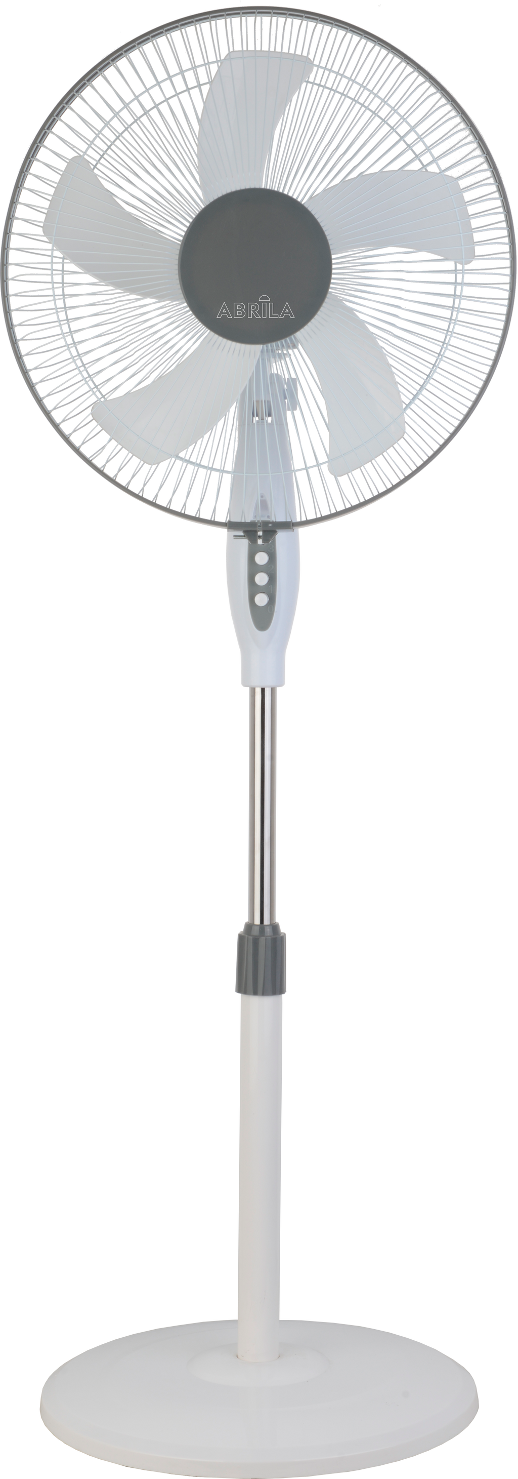 Alt Image: Ventilador de Pie Belmonte Blanco/Gris 45W, Modelo 213841001 de Abrila con 5 Aspas, Ideal para Interiores Domésticos, Rotatorio y Orientable, Fabricado en Aluminio y Policarbonato