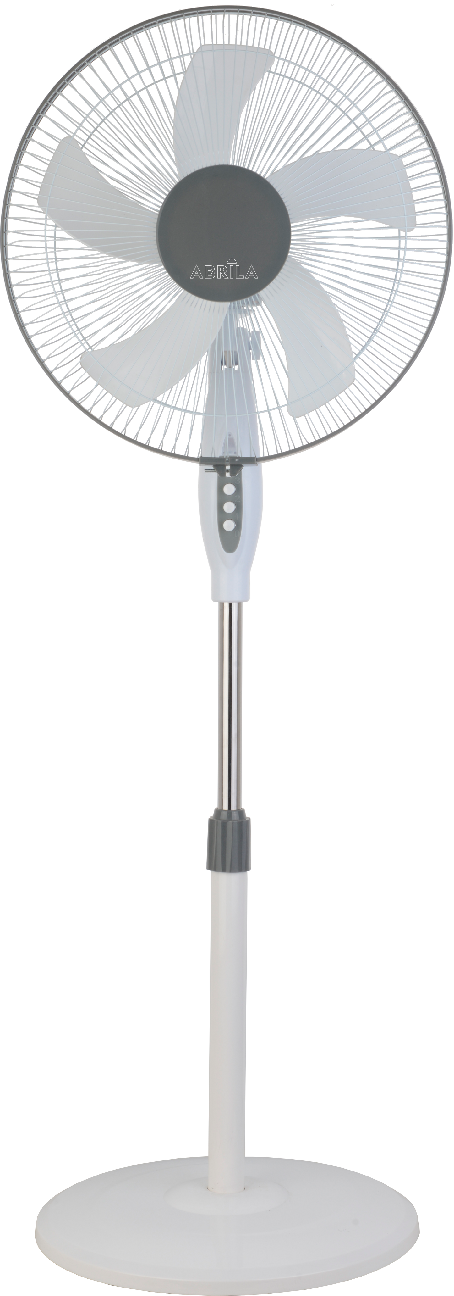 Alt Image: Ventilador de Pie Belmonte Blanco/Gris 45W, Modelo 213841001 de Abrila con 5 Aspas, Ideal para Interiores Domésticos, Rotatorio y Orientable, Fabricado en Aluminio y Policarbonato