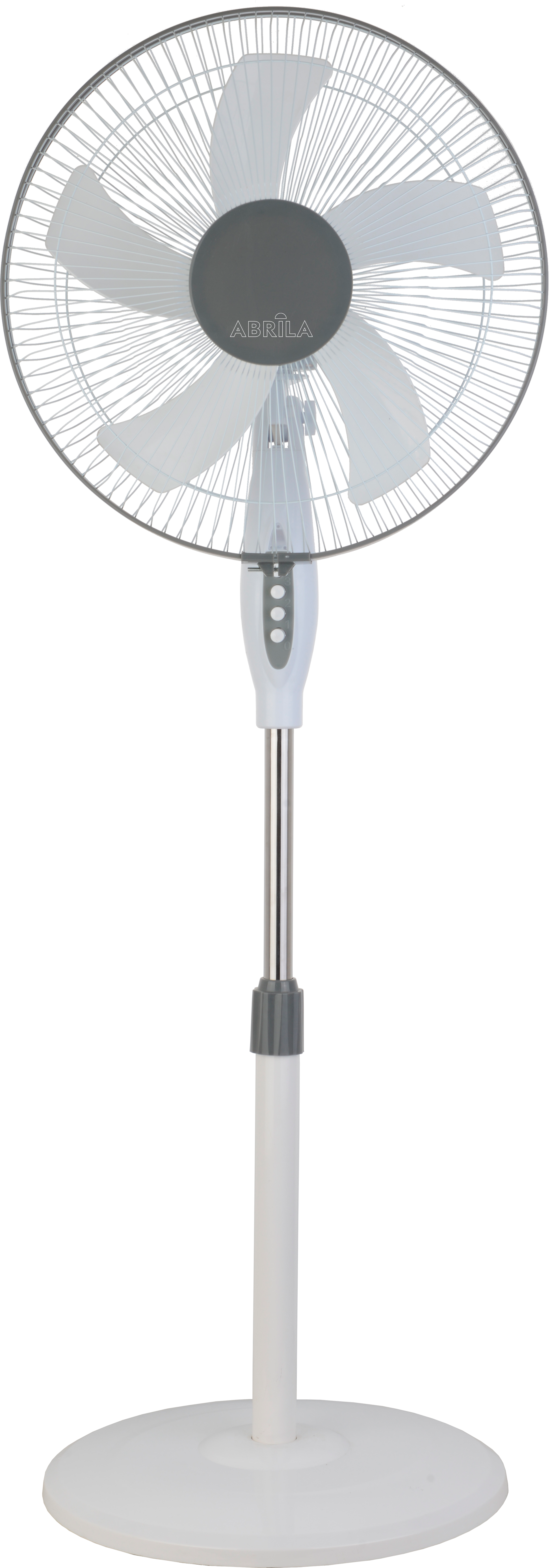 Alt Image: Ventilador de Pie Belmonte Blanco/Gris 45W, Modelo 213841001 de Abrila con 5 Aspas, Ideal para Interiores Domésticos, Rotatorio y Orientable, Fabricado en Aluminio y Policarbonato