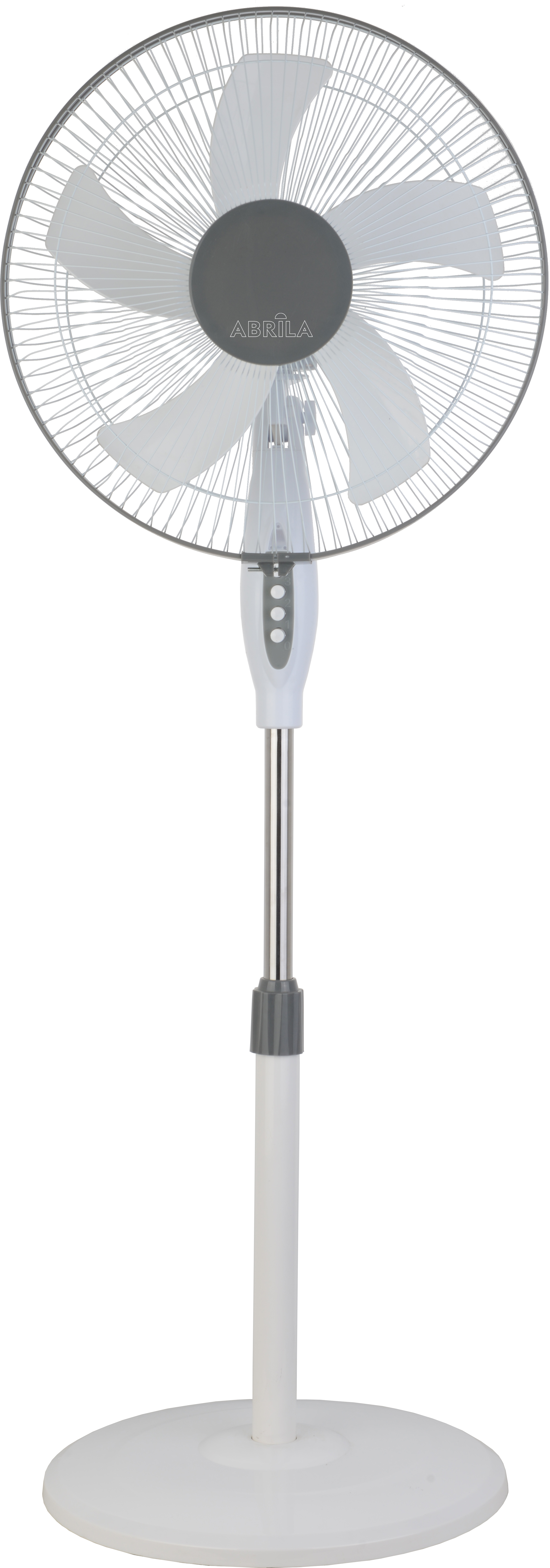 Alt Image: Ventilador de Pie Belmonte Blanco/Gris 45W, Modelo 213841001 de Abrila con 5 Aspas, Ideal para Interiores Domésticos, Rotatorio y Orientable, Fabricado en Aluminio y Policarbonato