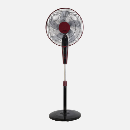 `alt=Ventilador de Pie Borlon Negro/Burdeos 55W de Abrila con Mando a Distancia y Temporizador - Modelo 213941030`