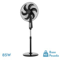 Ventilador de pie Granizo Negro 85W de Abrila, modelo 214041009. Ventilador doméstico oscilante y de altura regulable, ideal para uso interior. Diseño moderno en color negro, con tecnología avanzada ai2 para un rendimiento óptimo.