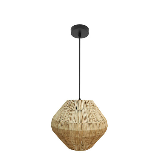 Colgante Nael negro/natural 30x30cm Abrila, lámpara colgante en metal vegetal marino para decoración de interiores, iluminación natural E27 NAEL 218093086