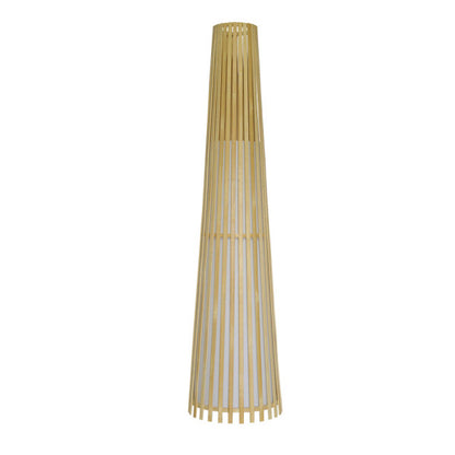 Lámpara de pie salón Kofi Natural en bambú de Abrila, diseño minimalista nórdico para iluminación interior difusa, 1xE27, código 222541186