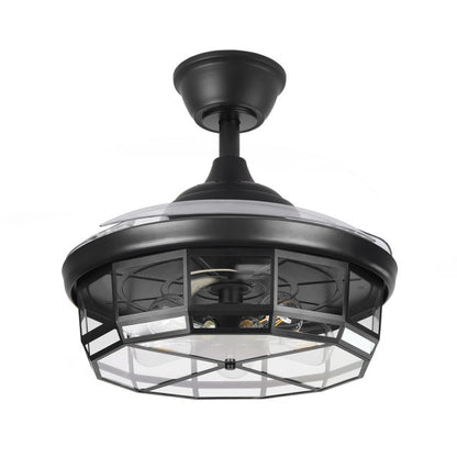 Ventilador de techo Tornado Negro de 107 cm de Abrila, modelo 222691309. Diseño moderno con aspas retráctiles y motor DC de alta eficiencia. Incluye control remoto para ajustar entre 6 velocidades y luz integrada. Ideal para interiores domésticos, proporcionando una circulación de aire potente y silenciosa.