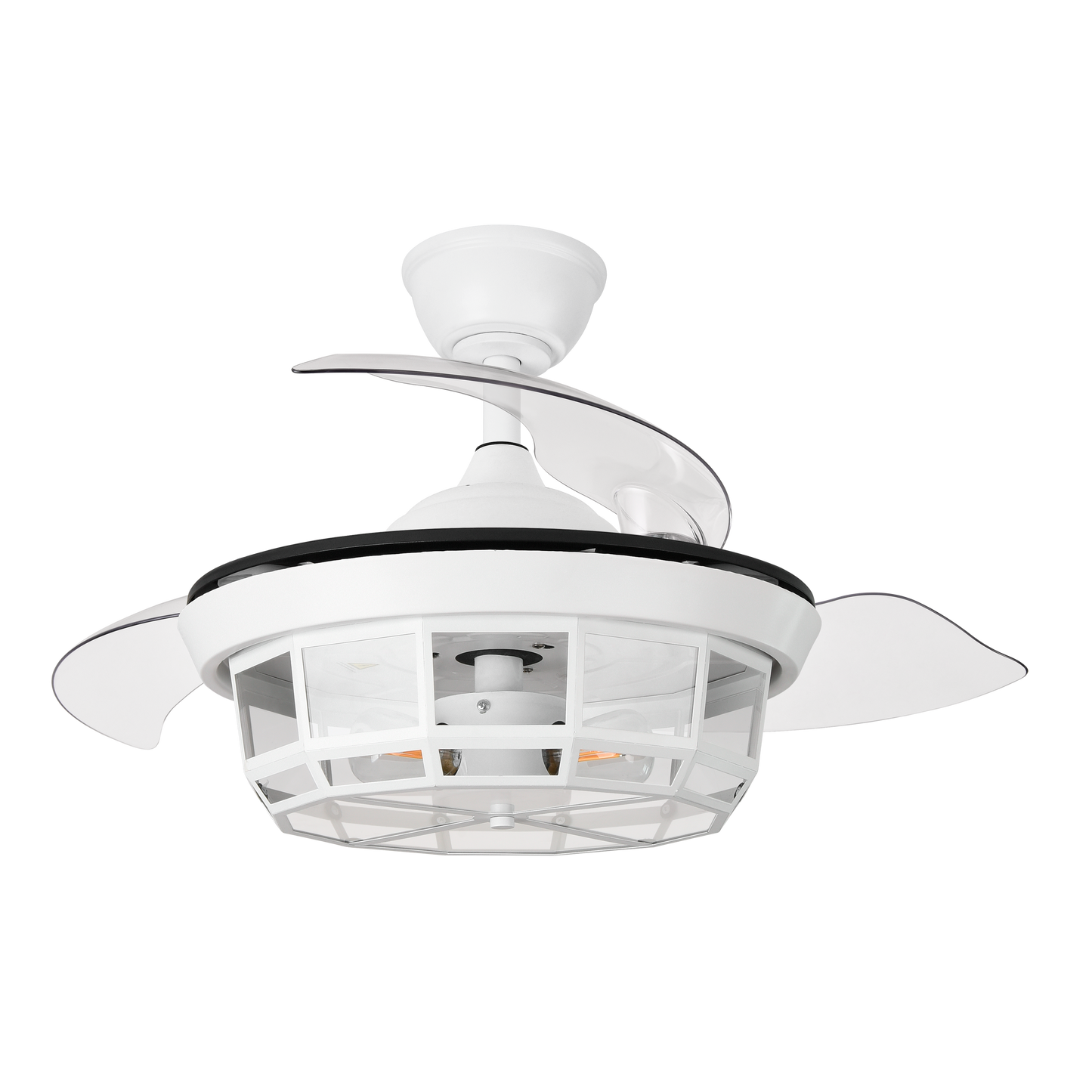Alt Image: Ventilador de techo Tornado Mini Blanco 91cm Abrila 222699001 con 6 velocidades, aspas retraáctiles, motor DC, mando remoto, ideal para interiores domésticos, ventilación en verano e invierno