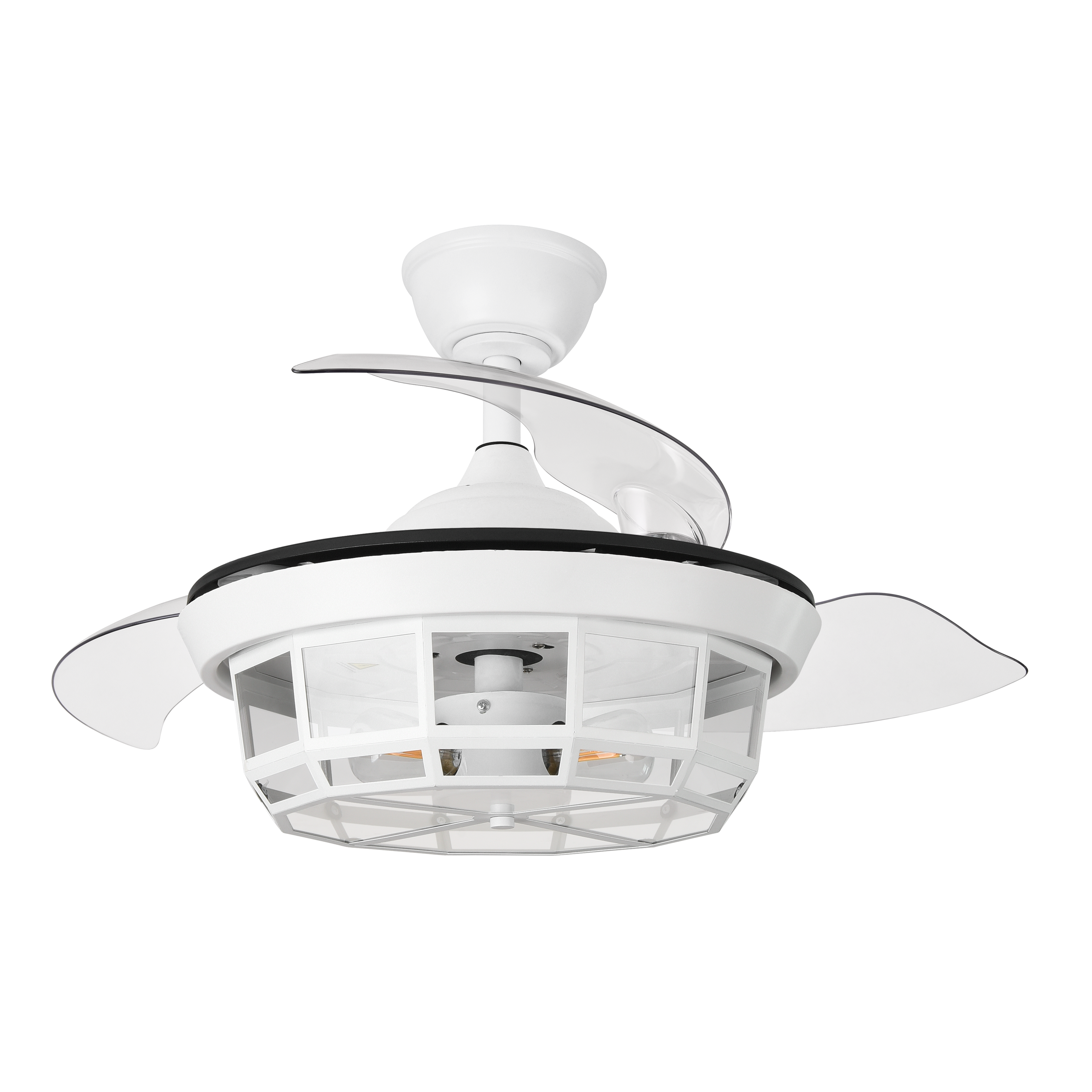 Alt Image: Ventilador de techo Tornado Mini Blanco 91cm Abrila 222699001 con 6 velocidades, aspas retraáctiles, motor DC, mando remoto, ideal para interiores domésticos, ventilación en verano e invierno