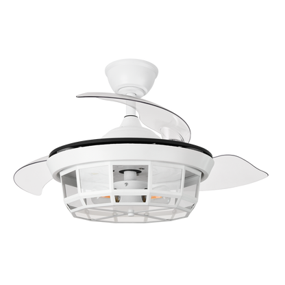 Alt Image: Ventilador de techo Tornado Mini Blanco 91cm Abrila 222699001 con 6 velocidades, aspas retraáctiles, motor DC, mando remoto, ideal para interiores domésticos, ventilación en verano e invierno