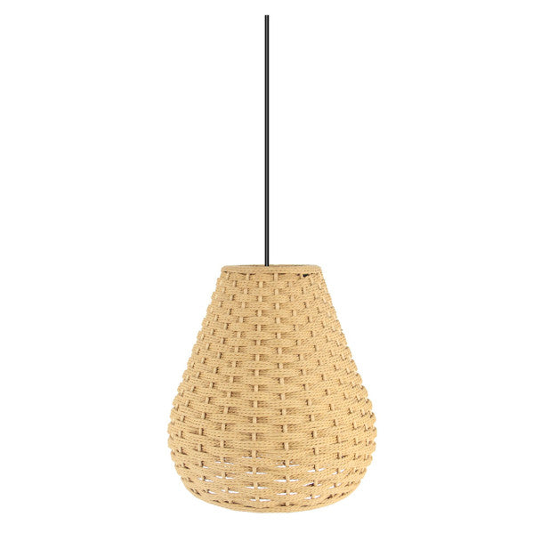 Colgante de bambú Alente en negro y natural de Abrila, lámpara colgante vintage rústico minimalista para decoración interior e iluminación doméstica