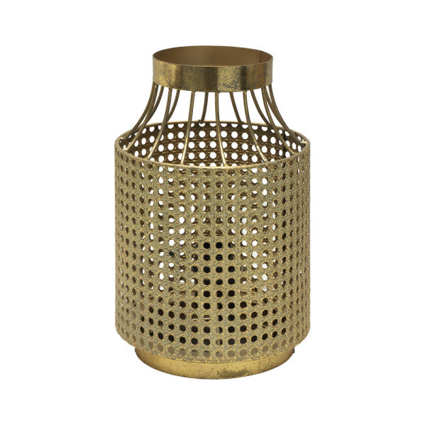 Lámpara de sobremesa Vizela oro envejecido 1xE27 de Abrila, diseño vintage minimalista en metal para decoración interior doméstica