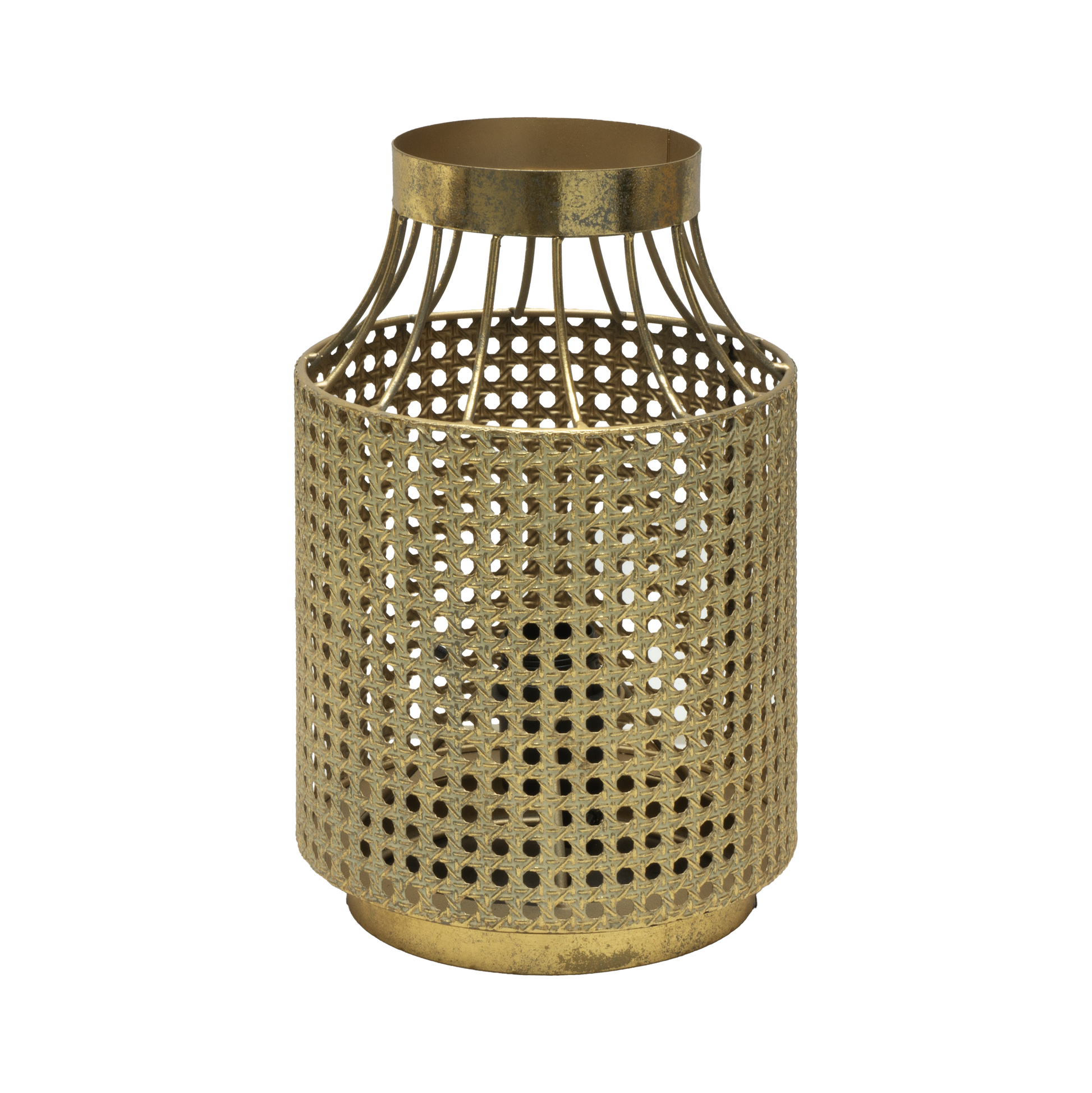 Lámpara de sobremesa Vizela en oro envejecido 1xE27 por Abrila, diseño vintage minimalista de metal para decoración interior doméstica