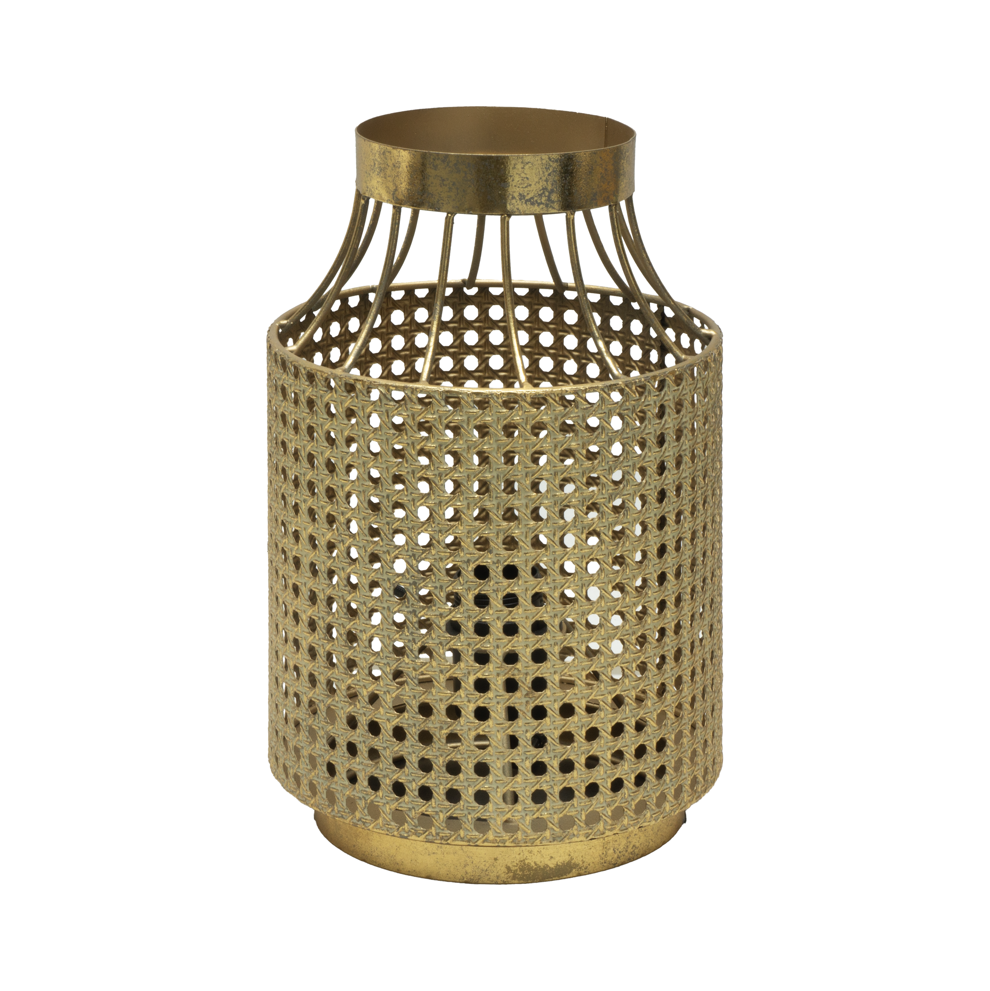 Lámpara de sobremesa Vizela en oro envejecido 1xE27 por Abrila, diseño vintage minimalista de metal para decoración interior doméstica