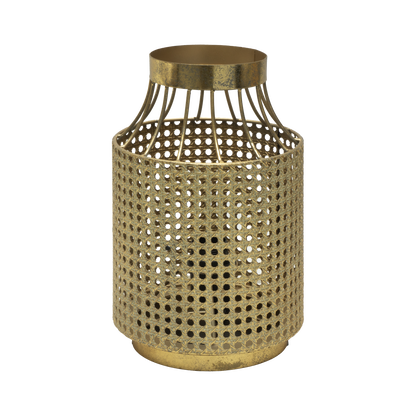 Lámpara de sobremesa Vizela en oro envejecido 1xE27 por Abrila, diseño vintage minimalista de metal para decoración interior doméstica