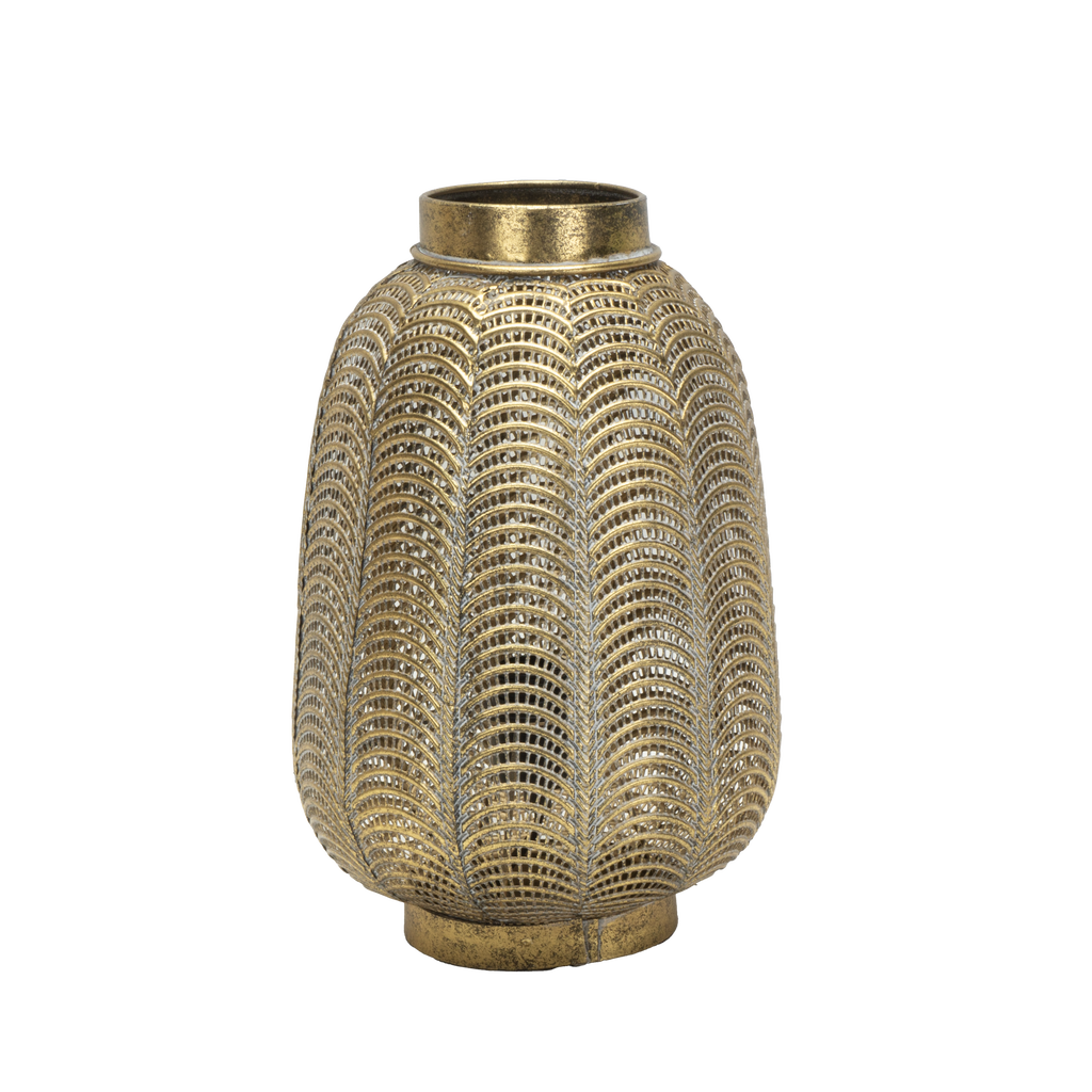 Lámpara de sobremesa Trikala en cuero envejecido por Abrila, diseño vintage moderno de metal para decoración interior doméstica