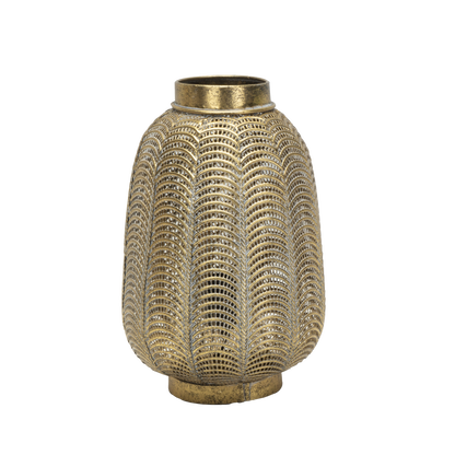 Lámpara de sobremesa Trikala en cuero envejecido por Abrila, diseño vintage moderno de metal para decoración interior doméstica