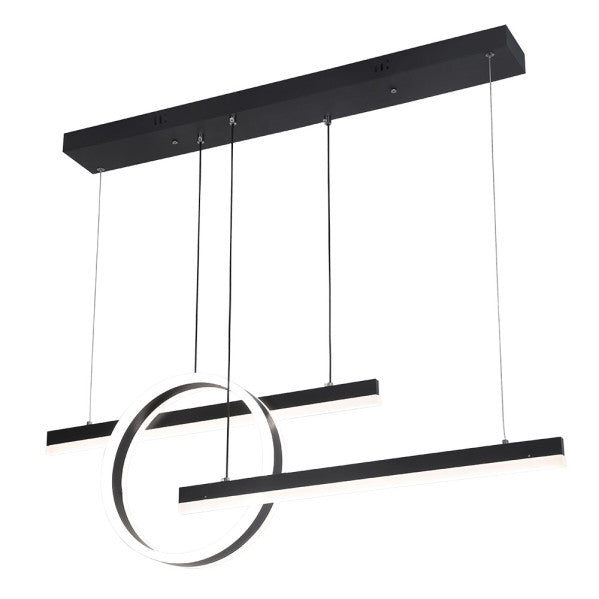 Lámpara colgante Lion negra 61W LED regulable con mando a distancia, modelo Abrila 223690109 para decoración e iluminación moderna interior