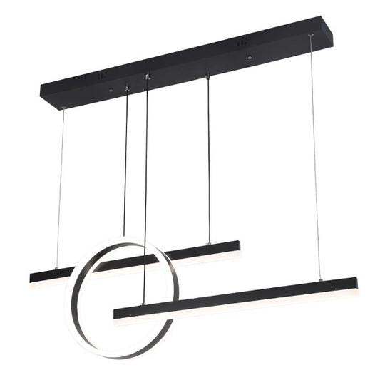 Lámpara colgante Lion negra 61W LED regulable con mando a distancia, modelo Abrila 223690109 para decoración e iluminación moderna interior