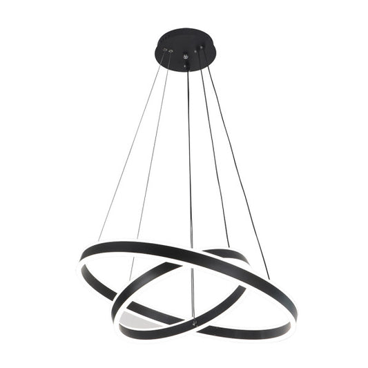 Lámpara colgante LED Lion Negro 126W Abrila, iluminación interior doméstica regulable con mando a distancia, diseño moderno para decoración.