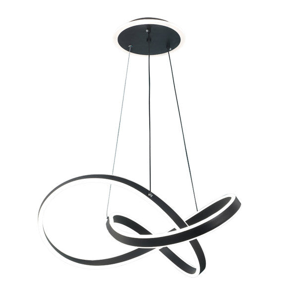 Lámpara colgante LED Nantes negra 120W de Abrila, diseño moderno para iluminación interior con regulación de intensidad y mando remoto, ideal para decoración del hogar