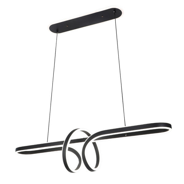 Lámpara colgante Nantes negra 122W LED de Abrila, interior doméstica moderna con mando a distancia y regulación de intensidad