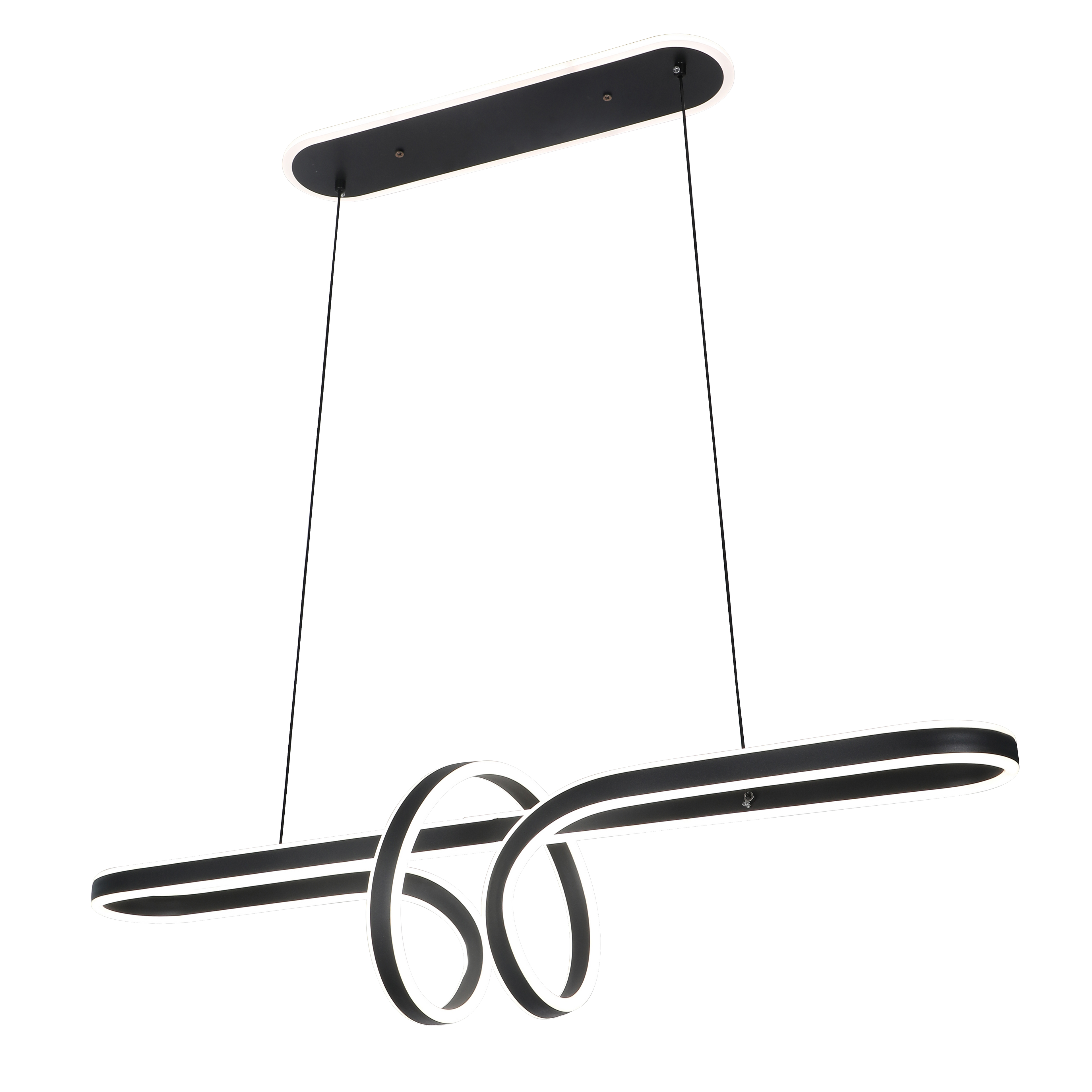 Lámpara colgante Nantes negra 122W de Abrila con iluminación LED, mando a distancia, regulación de intensidad para decoración moderna interior doméstica