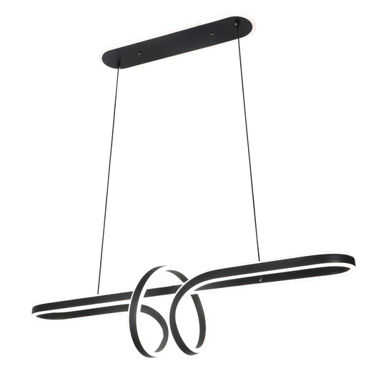 Lámpara colgante Nantes negra 122W de Abrila con iluminación LED, mando a distancia, regulación de intensidad para decoración moderna interior doméstica