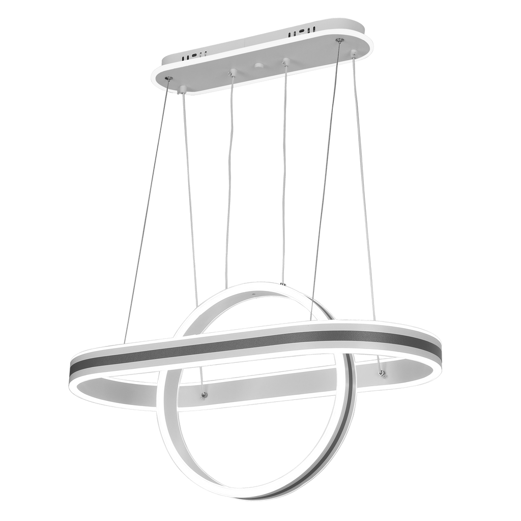 Lámpara colgante LED Alpes Gris 112W Abrila, diseño moderno ajustable con mando a distancia para iluminación interior doméstica.