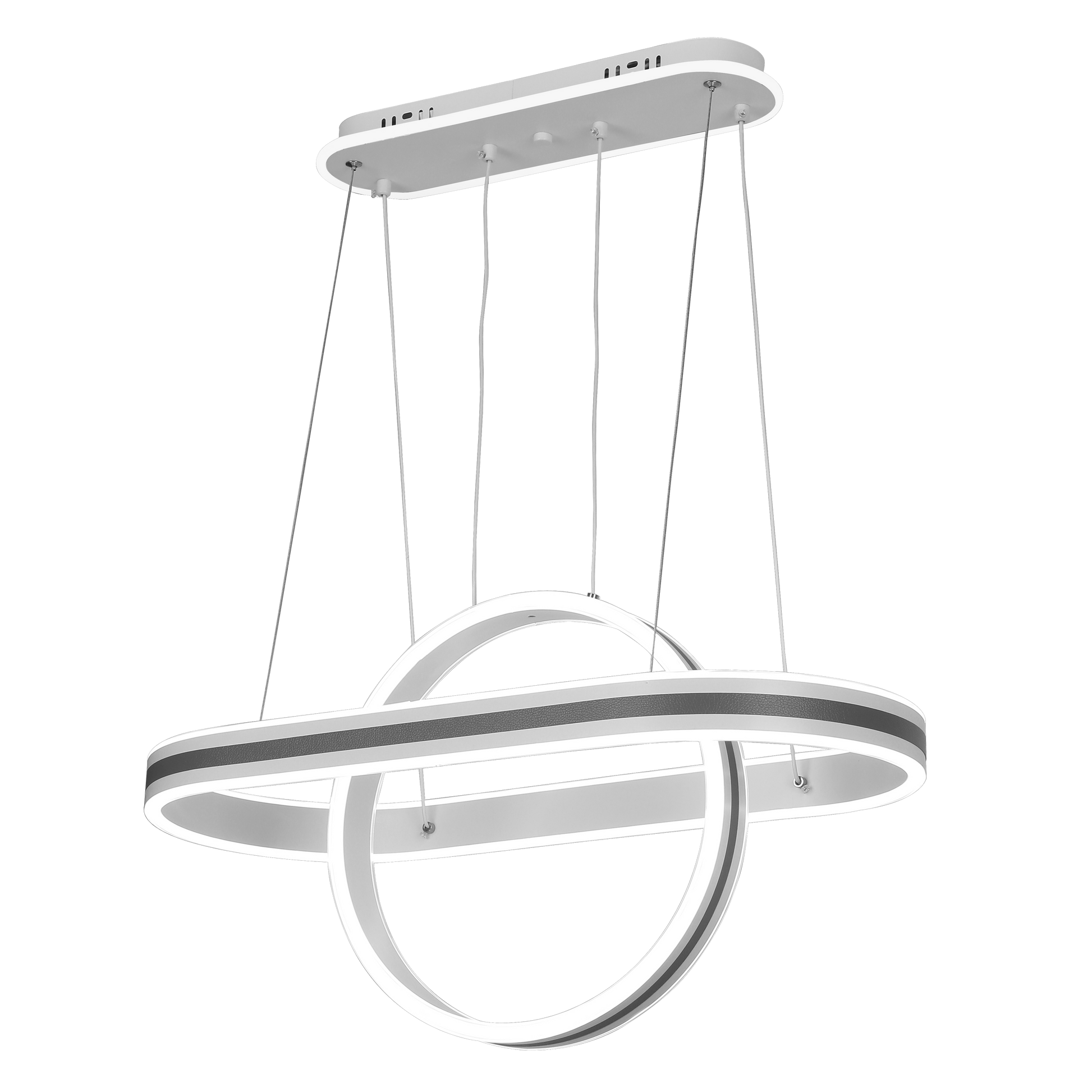 Lámpara colgante LED Alpes Gris 112W Abrila, diseño moderno ajustable con mando a distancia para iluminación interior doméstica.