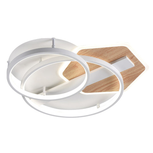 Plafon LED Trofa Blanco/Haya 120W Abrila 224185068, lámpara moderna de iluminación interior con tecnología LED, mando a distancia, decorativa para hogar y ahorro energía