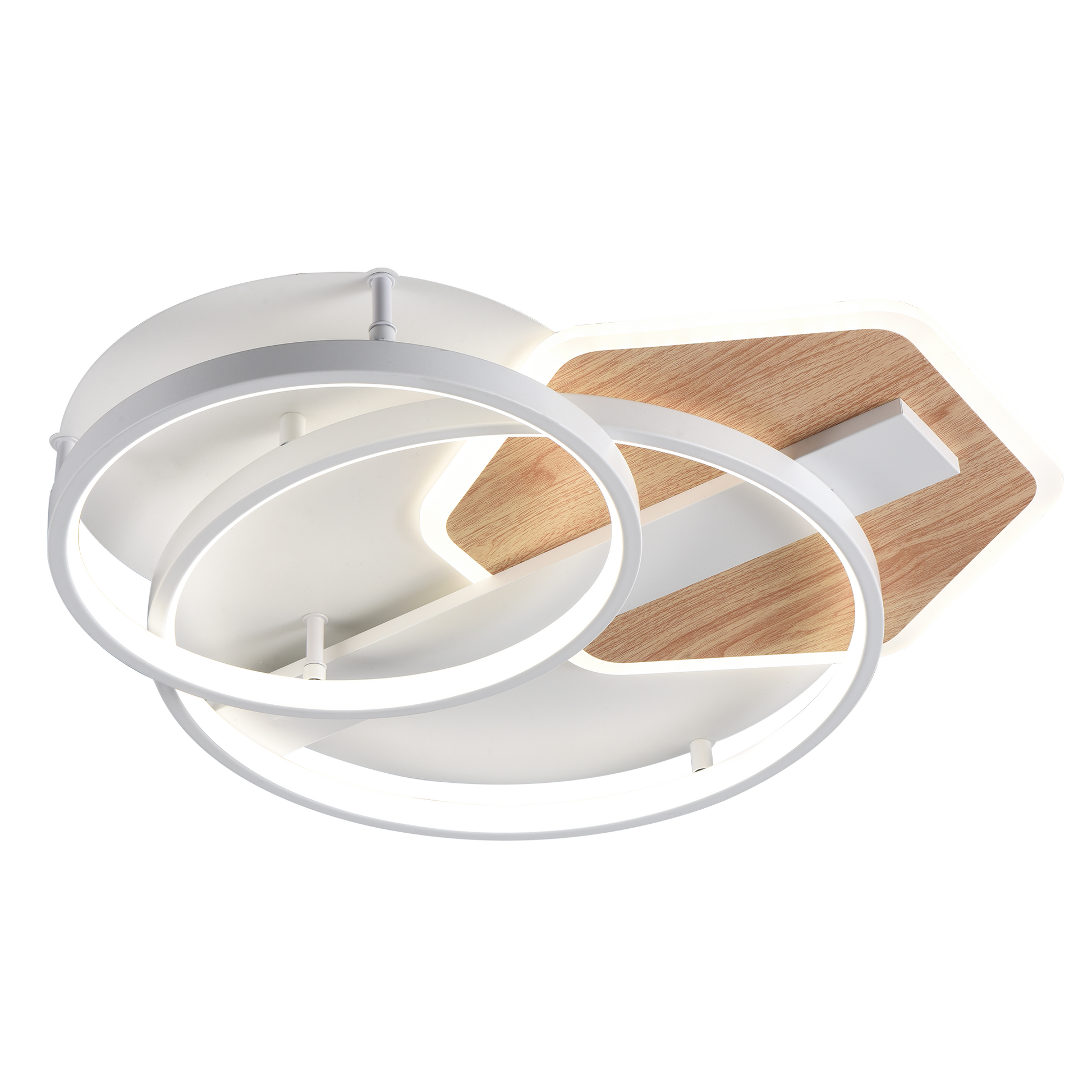 Plafon LED Trofa Blanco/Haya 120W Abrila con mando a distancia, lámpara moderna para iluminación interior, tecnología LED ahorradora de energía y decoración del hogar