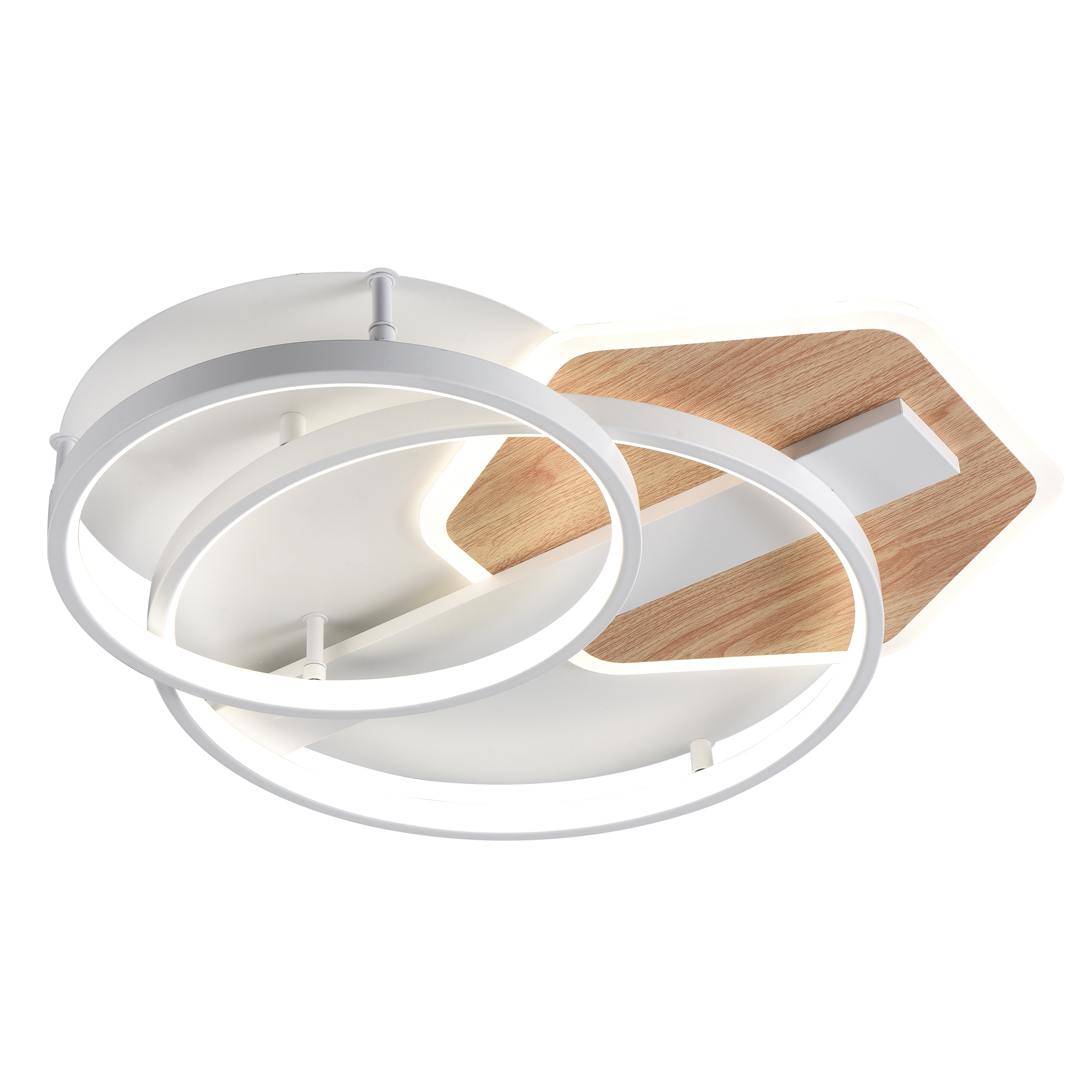 Plafon LED Trofa Blanco/Haya 120W Abrila con mando a distancia, lámpara moderna para iluminación interior, tecnología LED ahorradora de energía y decoración del hogar