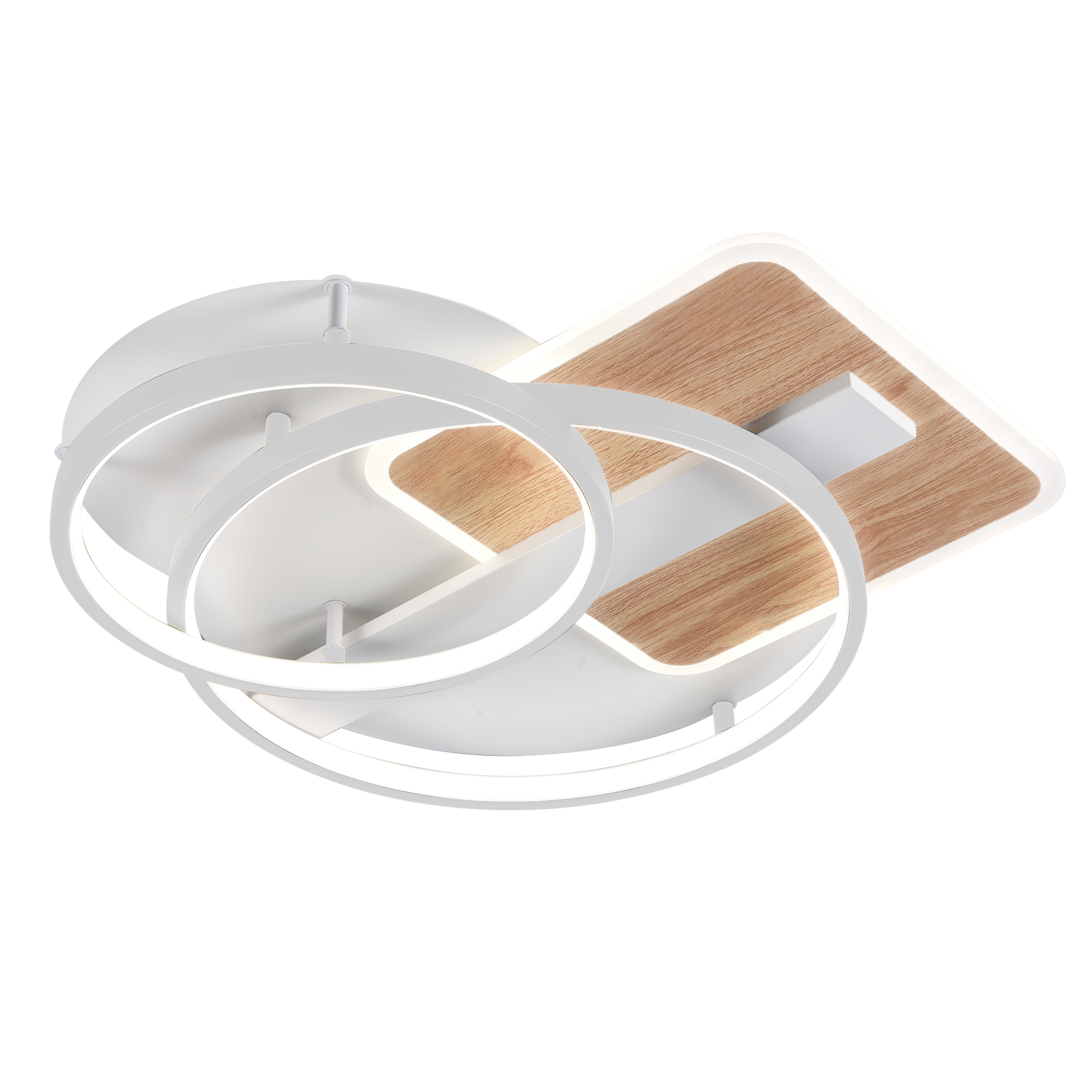 Plafon LED Azores Blanco/Haya 120W Abrila con mando a distancia, lámparas modernas para iluminación interior eficiente, LED integrado y decoración del hogar