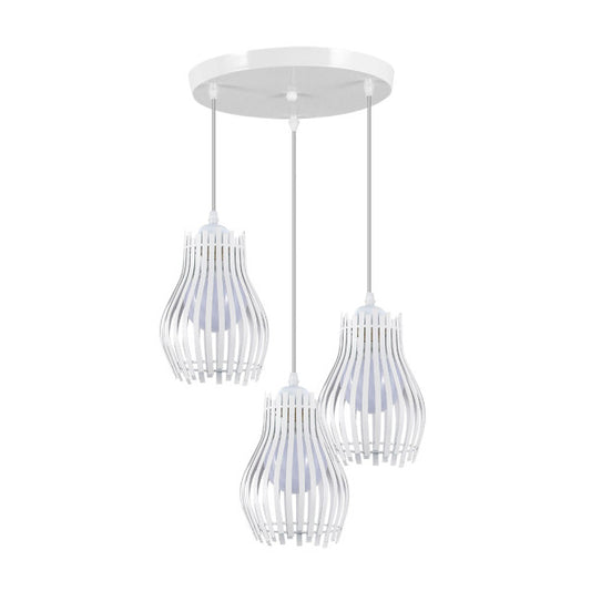 Plafón Ragusa blanco de Abrila, lámpara de techo moderna en metal 3xE27 36x36cm, diseño industrial vintage rústico para interior doméstico