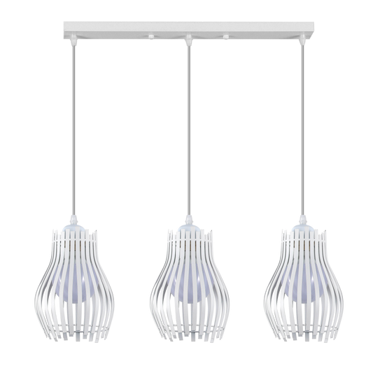 Regleta Ragusa blanca colgante de metal 3xE27 para iluminación interior doméstica industrial y vintage rústico - Abrila 224493001