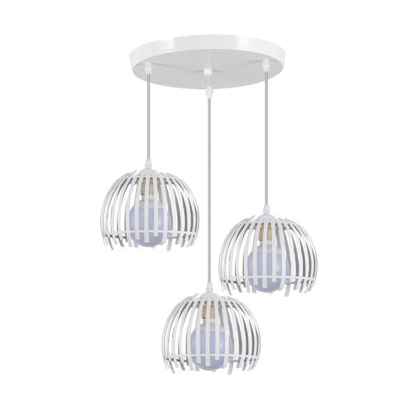 Plafon Latina Blanco de Abrila: lámpara de techo en metal industrial vintage rústico, iluminación decorativa interior doméstica con 3xE27