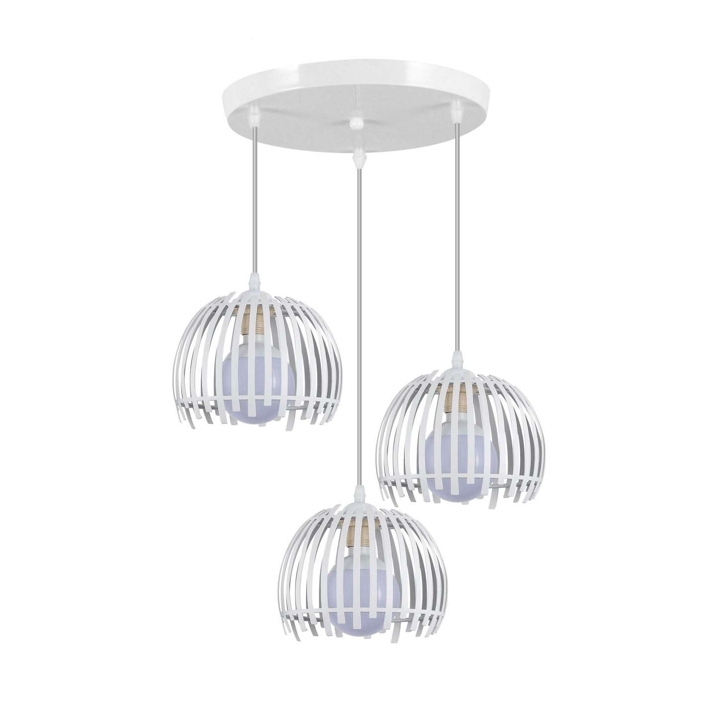 Plafon Latina Blanco 3xE27 de Abrila, lámpara de techo en metal blanco para interior doméstico, iluminación decorativa estilo industrial vintage rústico, modelo 224583001