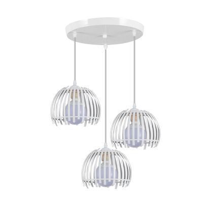 Plafon Latina Blanco 3xE27 de Abrila, lámpara de techo en metal blanco para interior doméstico, iluminación decorativa estilo industrial vintage rústico, modelo 224583001